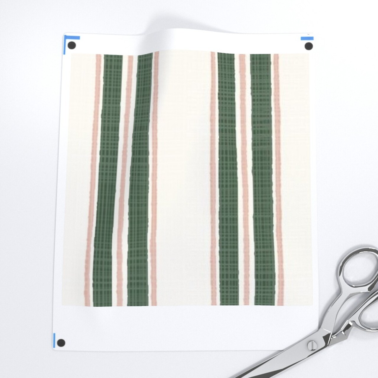 Preppy Grandmillennial Ticking Stripe Stripes Classic Traditional Pink Green Cross Hatch Lines Country Club Summer Camp Dark And Double Modern Custom Printed Fabric by Spoonflower Various Fabrics by the Yard or Fat Quarter